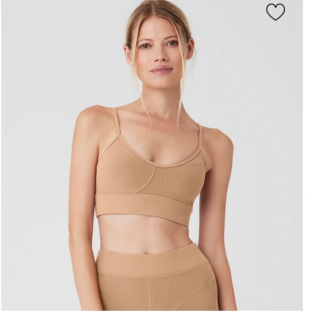 ALO HEAD-START BRA TOASTED ALMOND SIZE SMALL NWT 58